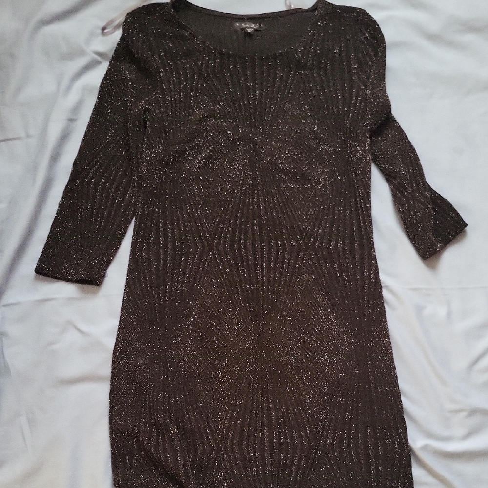 Elegant Black Glitter Mini Dress